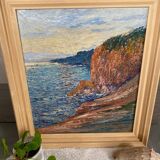 Tableau marine côte rocheuse Cowez