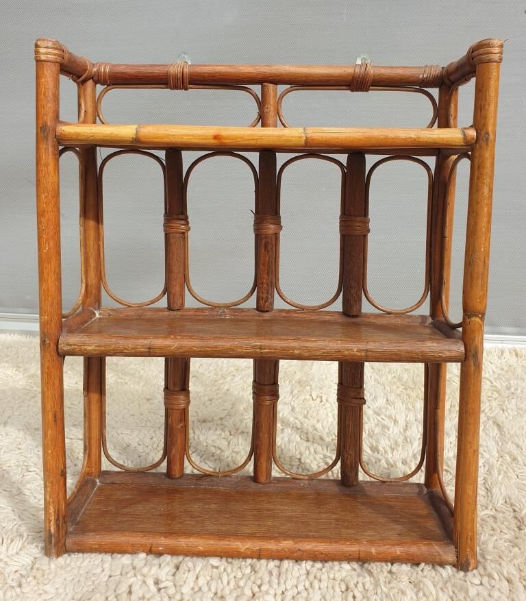 Rattan wall shelf 3 shelves