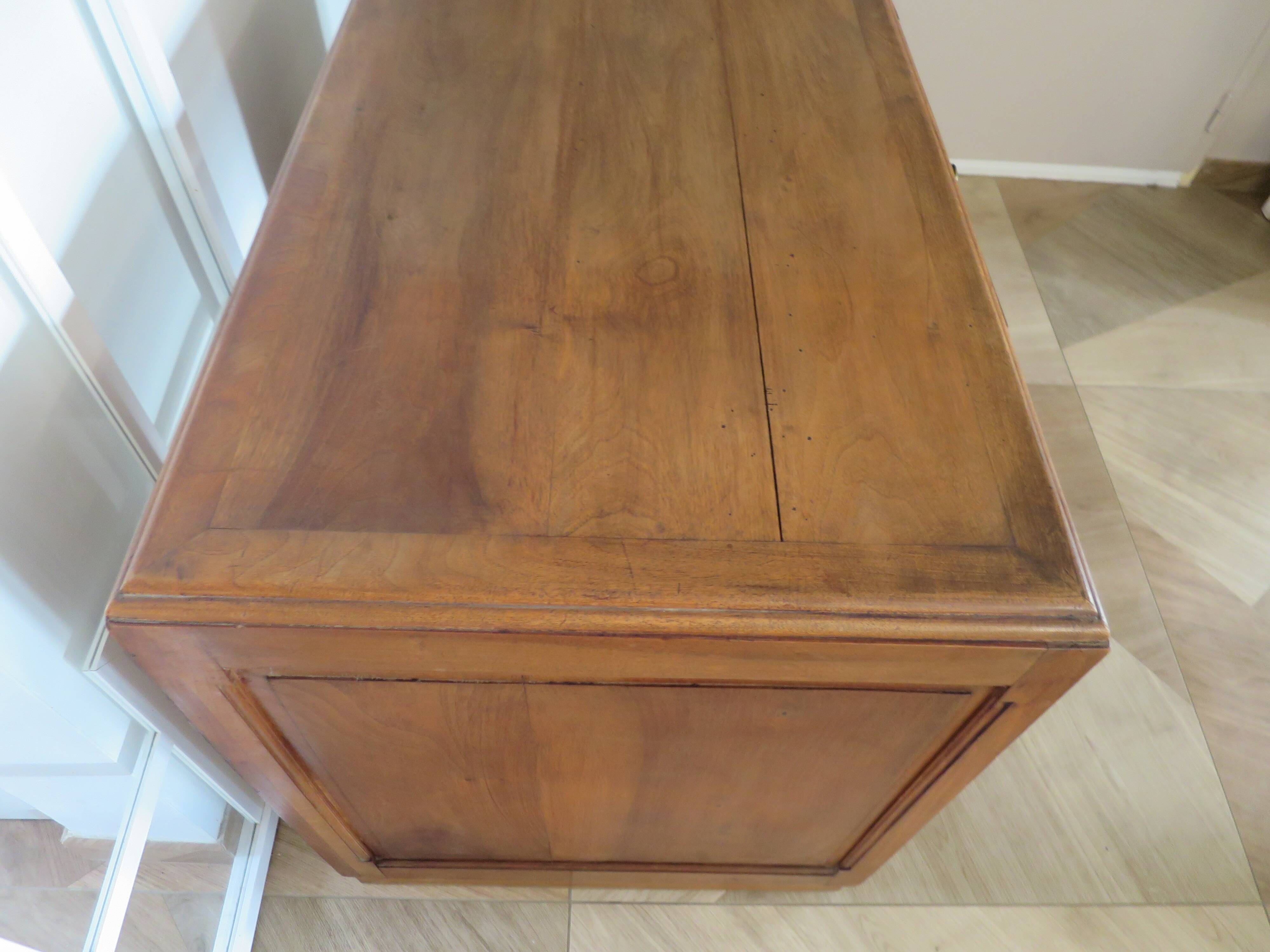Vintage Art Deco schoolmaster's desk - double-sided - solid wood - 1940s/50s