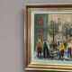 Original Swedish Oil on Canvas – “Market Scene” by Arne Wallsten – Signed