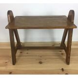 Mid-century solid wood compass side table