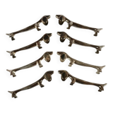 8 metal knife holders/dogs