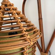 Unique wall lamp in bamboo and fabric, Lantern Design/One, Italy, 1960s