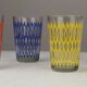 Set of 6 Vintage Lemonade Glasses in Black Metal Carrier — Made in Holland, 1960s/1970s