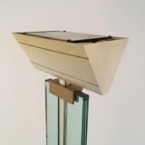Floor lamp made of glass, brass and lacquered metal