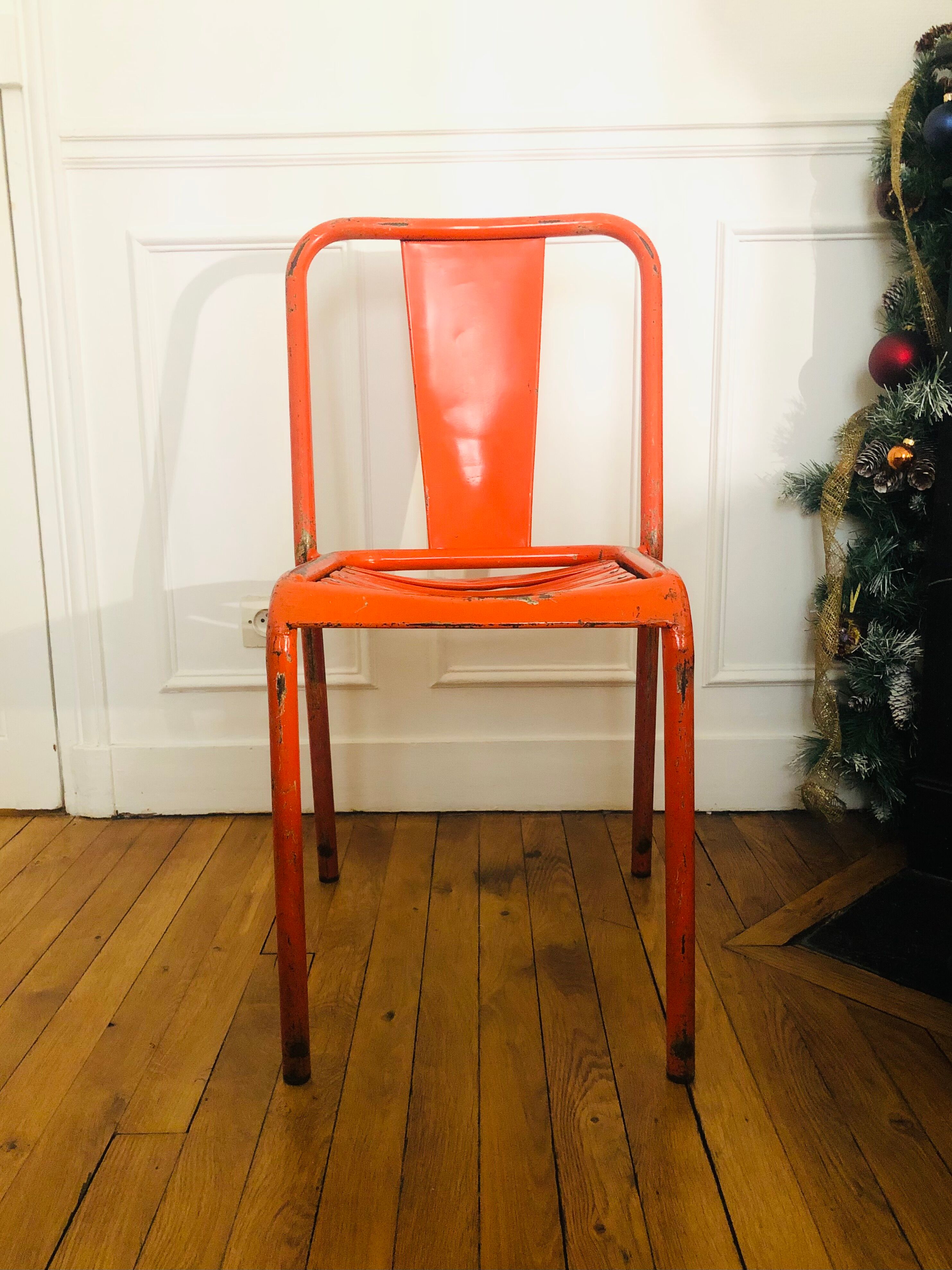 Orange Tolix chair
