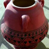 Twentieth century hand-painted terracotta potiche