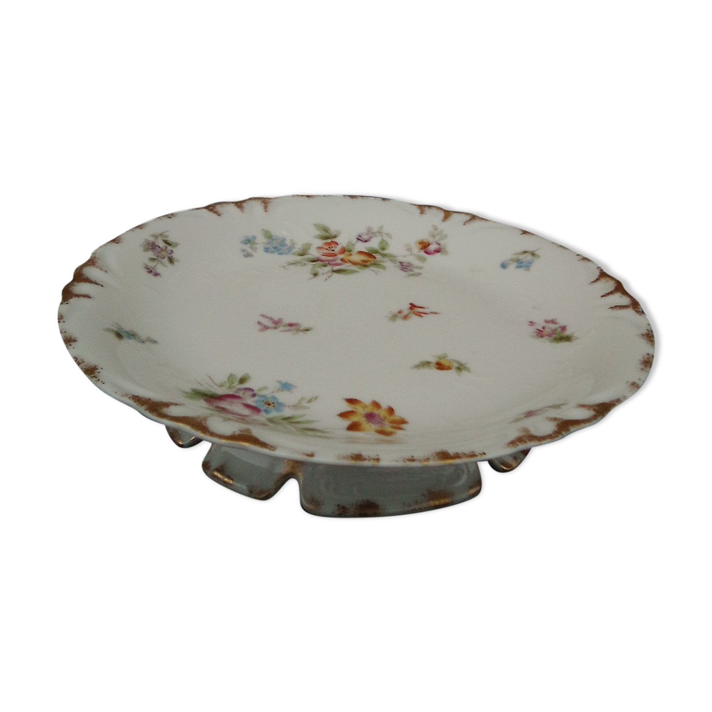 Flat on pedestal Charles Field Haviland Gérard Dufraissex 1 Morel ( CFH GDM) Limoges diam 22,5 cm