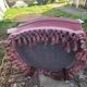 Pair of pink velvet toadstool armchairs