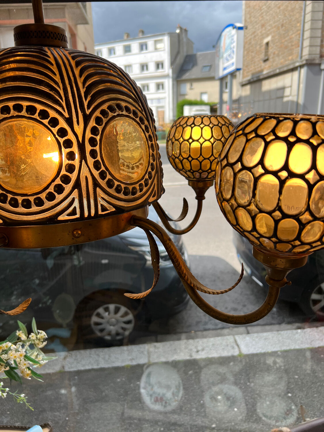 Chandelier 80s mosaic glass