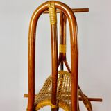 Cheval à bascule en rotin, vintage