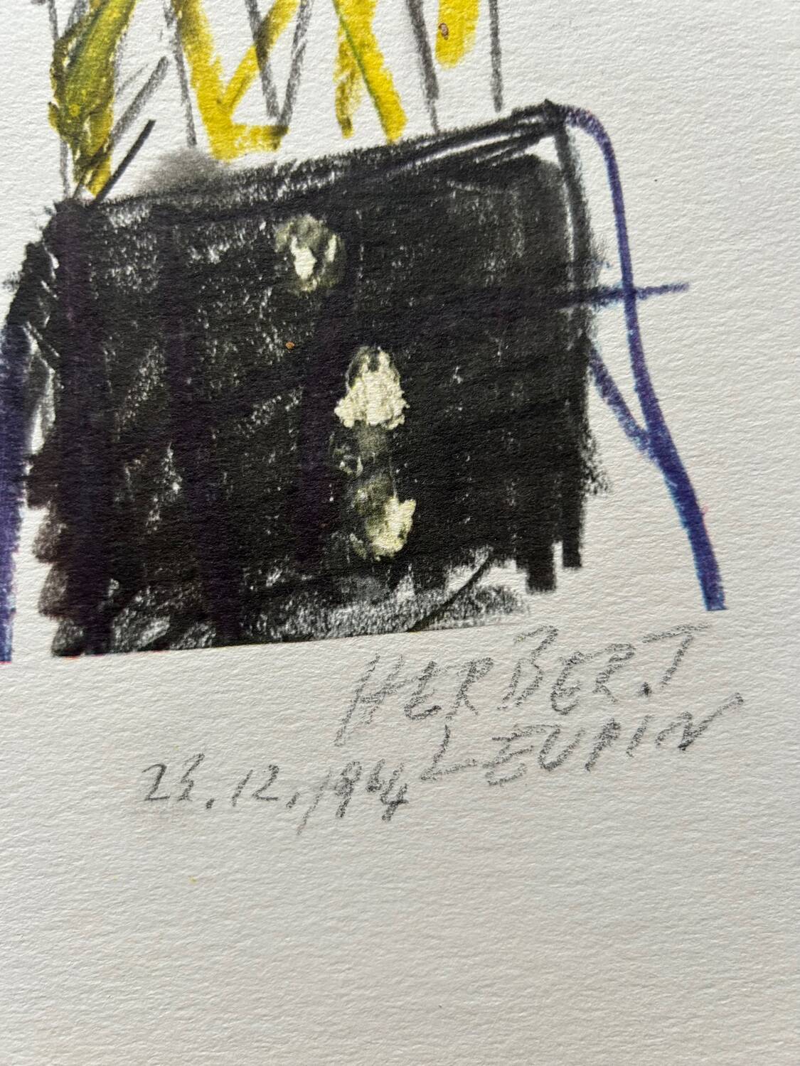 Lithographie originale « Clown Blanc » d'Herbert Leupin, 1964