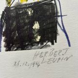 Lithographie originale « Clown Blanc » d'Herbert Leupin, 1964