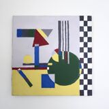 Tableau, peinture abstraite constructiviste, république tchèque