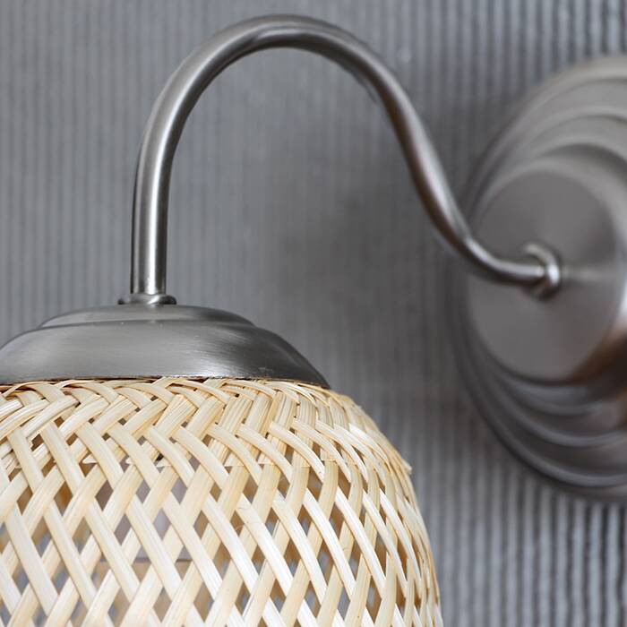 Farmhouse Decor Rattan Sconce Lamp Lights, 16x19Cm