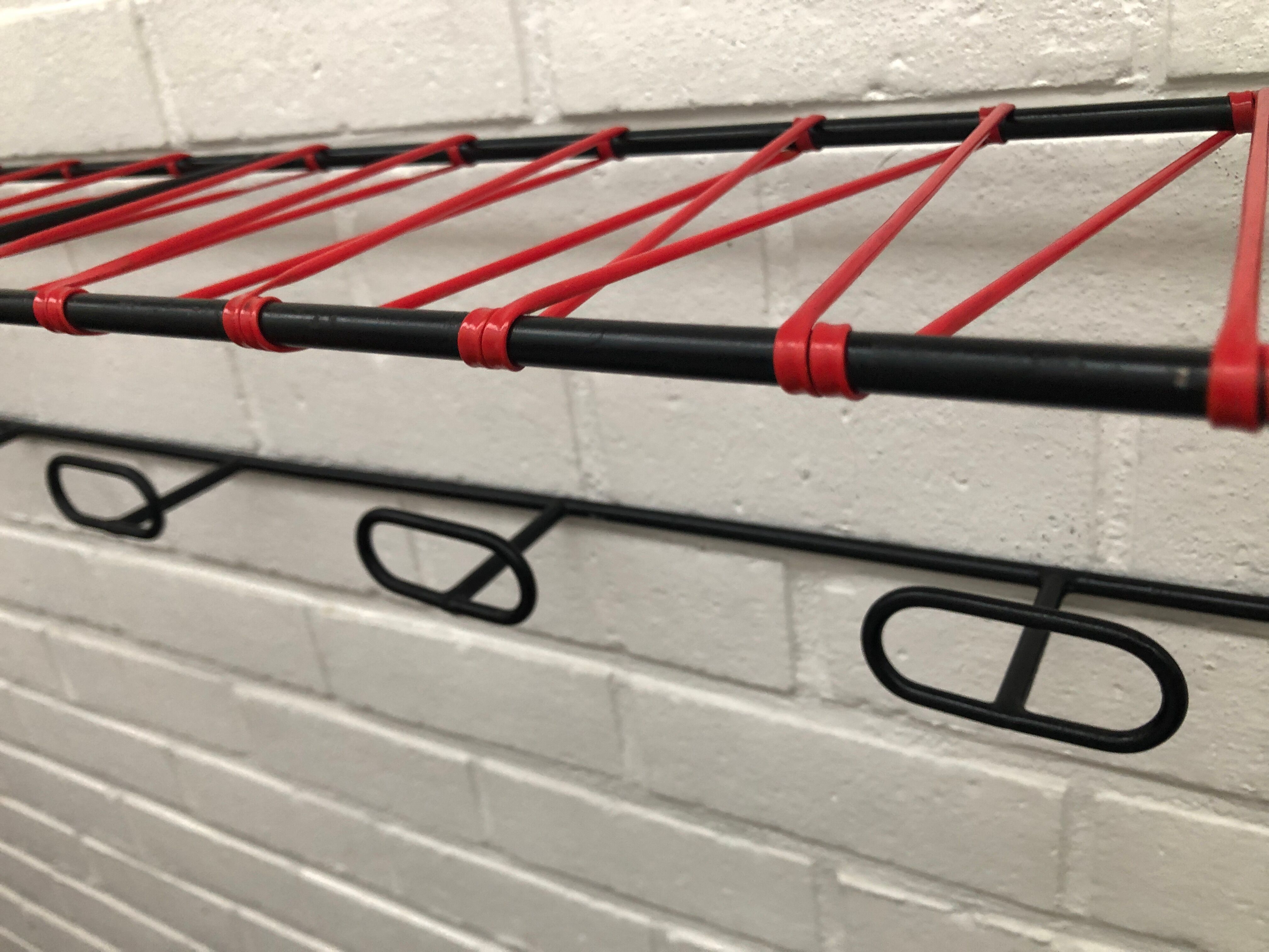 Coat rack of the 50s metal and scoubidou thread