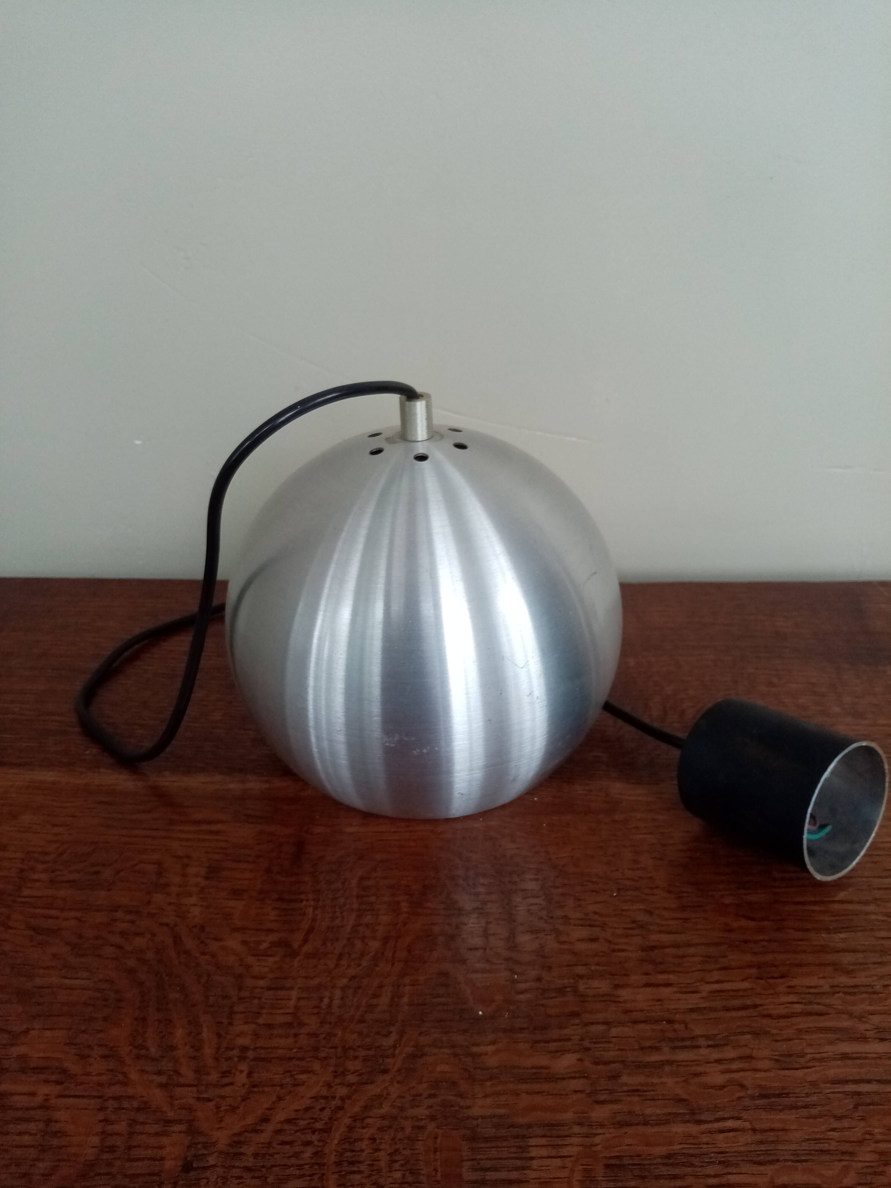 Chandelier suspension light eyeball aluminum ball Space age 70s