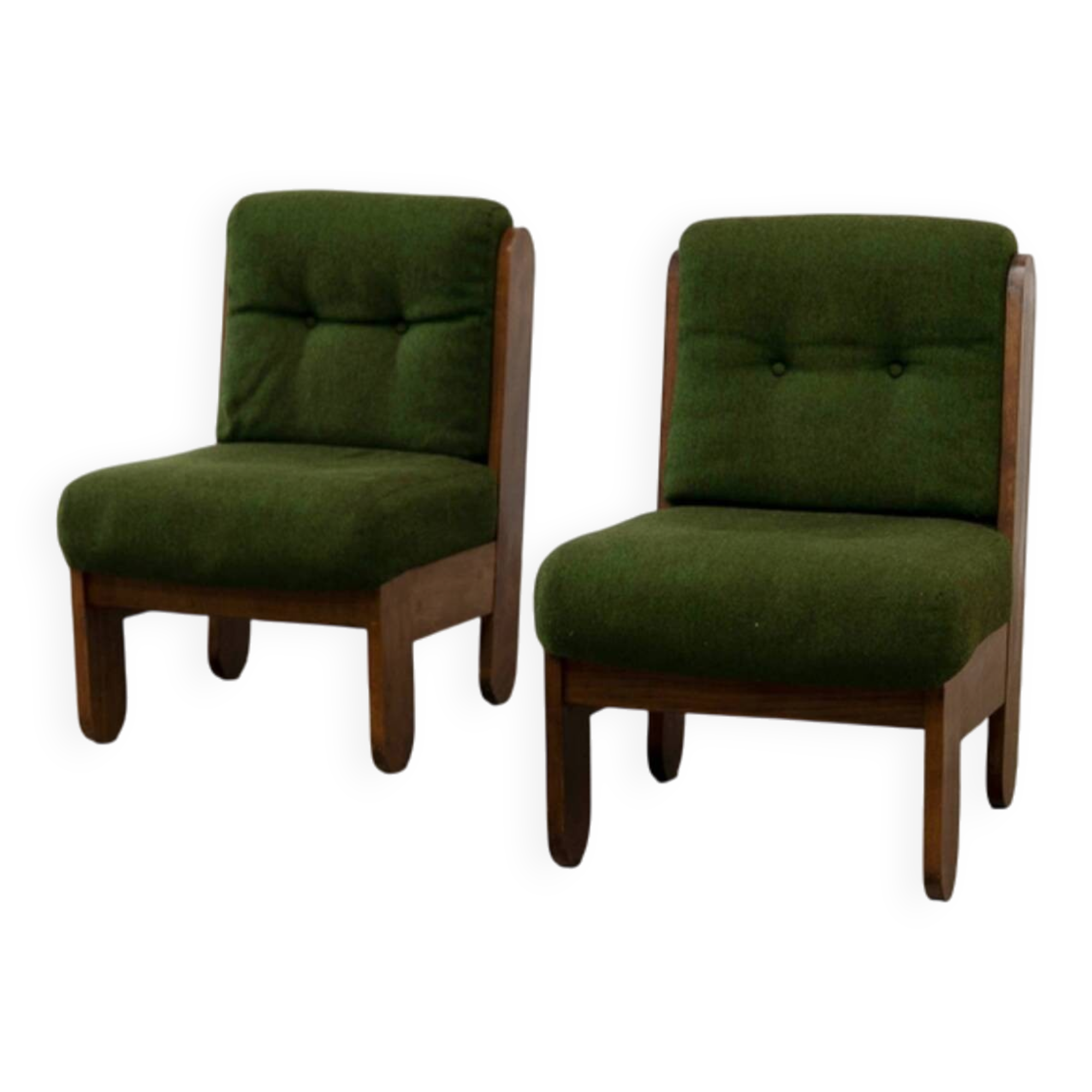 Ensemble de 2 fauteuils lounge verts français