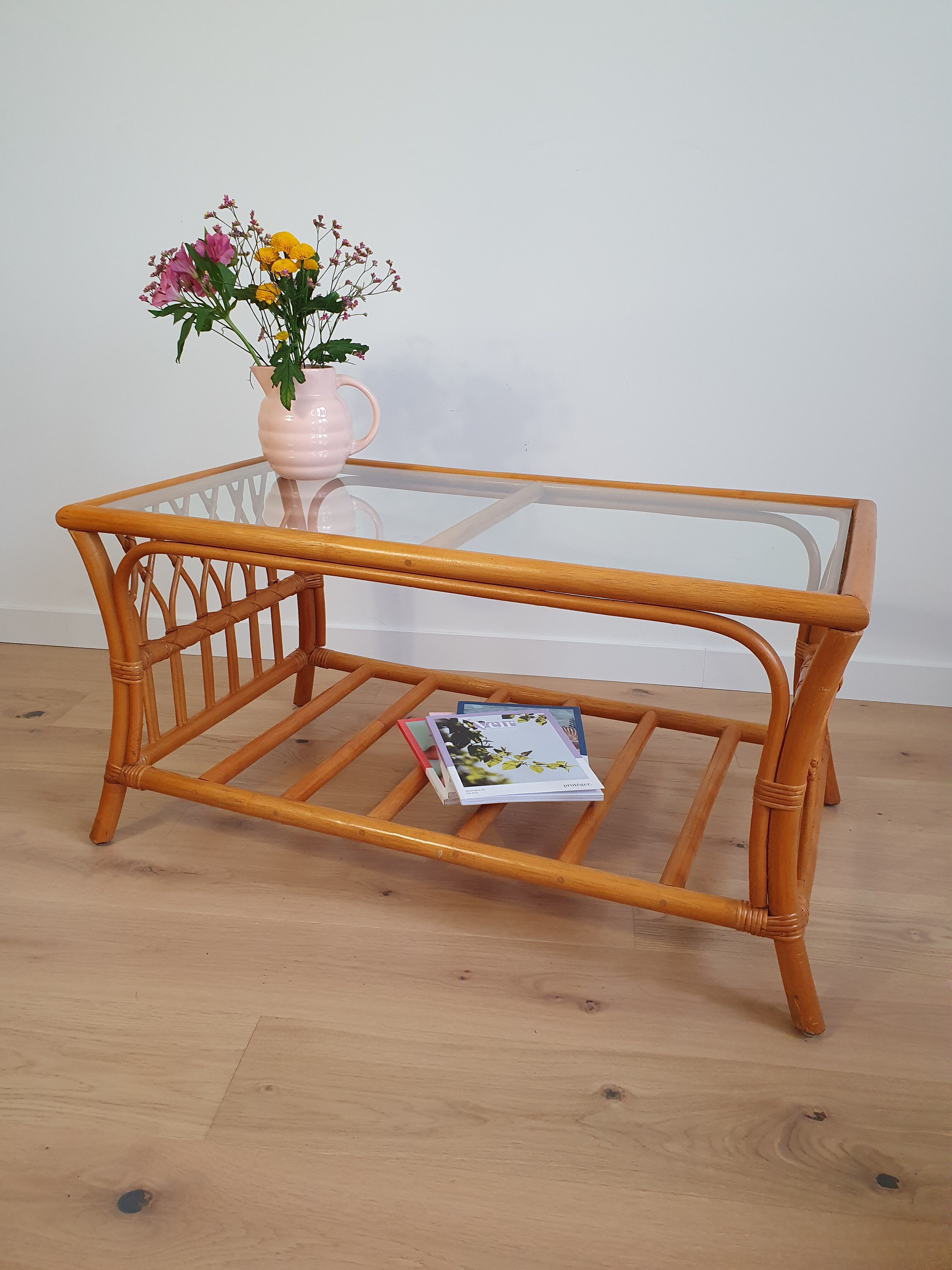 Vintage rattan coffee table