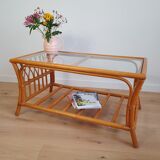 Vintage rattan coffee table