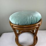 Vintage rattan pouf