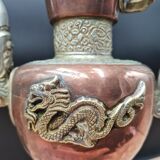Tibetan ceremonial copper teapot aftaba dragon ewer