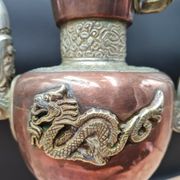 Tibetan ceremonial copper teapot aftaba dragon ewer