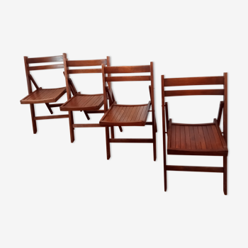 4 chaises bois vintage pliantes