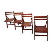 4 chaises bois vintage pliantes