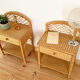 Pair of vintage wicker and rattan bedside tables