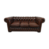 Vintage brown leather chesterfield sofa