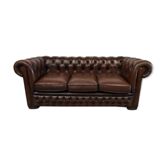 Vintage brown leather chesterfield sofa