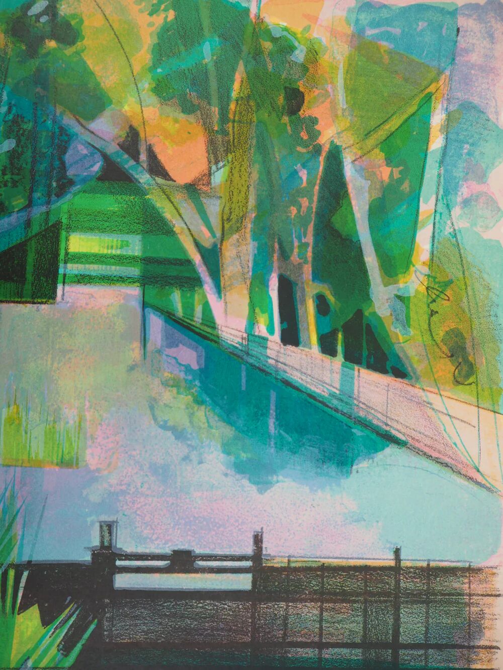 Camille Hilaire: The Lock, original signed lithograph