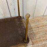 Coffee table of the 60s in glass, glass and wood top