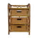 Vintage wicker rattan storage cabinet with 3 drawers