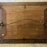 Painting. Oil on wood. Seascape, night, moonlight, fishing boat