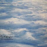 Peinture huile sur toile marine voilier en mer signée Moreno José