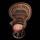 Emmanuelle rattan armchair Peacock 1960