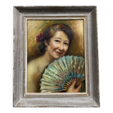 Oil painting on canvas circa 1940-1950