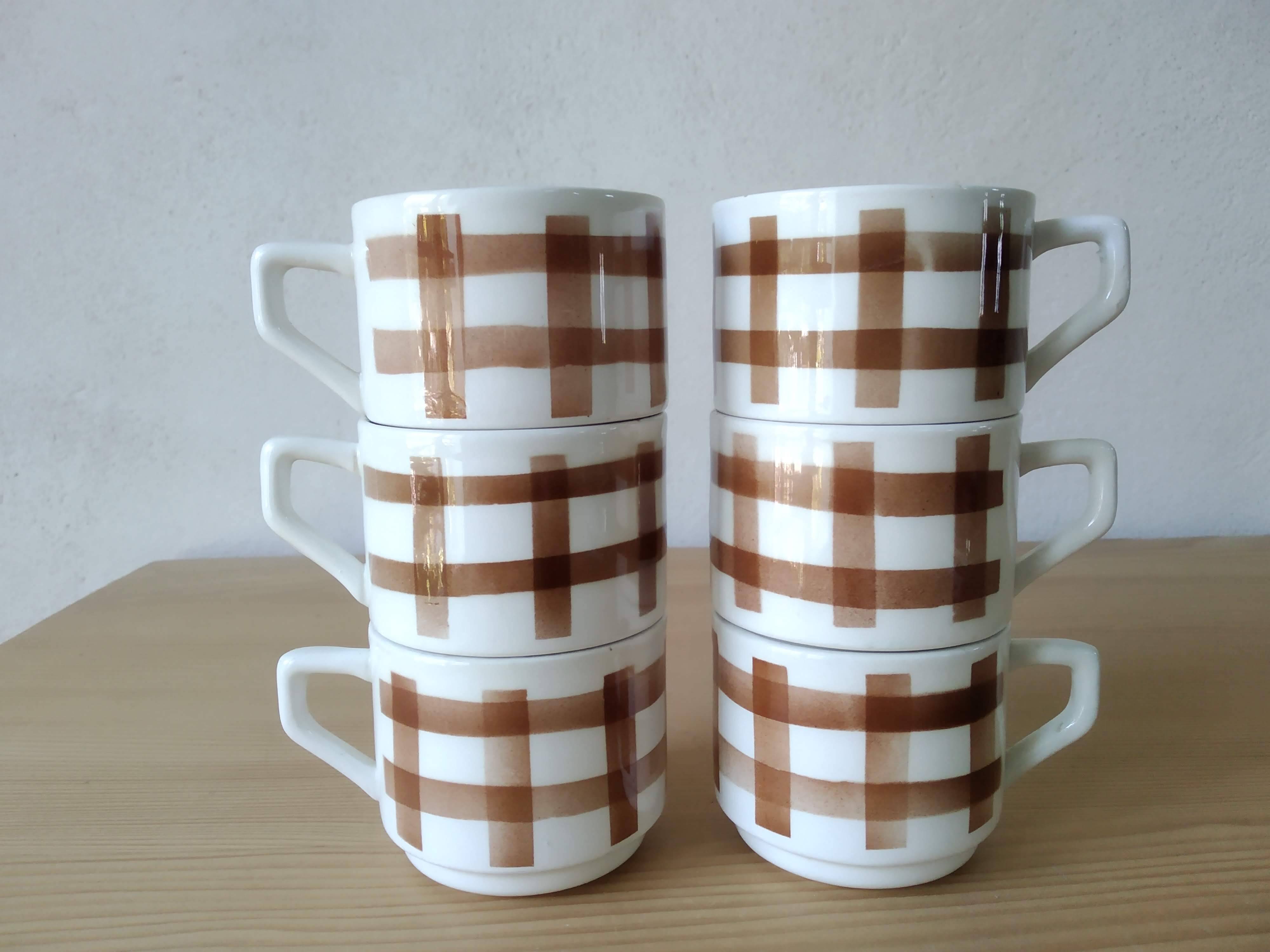 6 Scottish coffee or tea cups Moulin des Loups