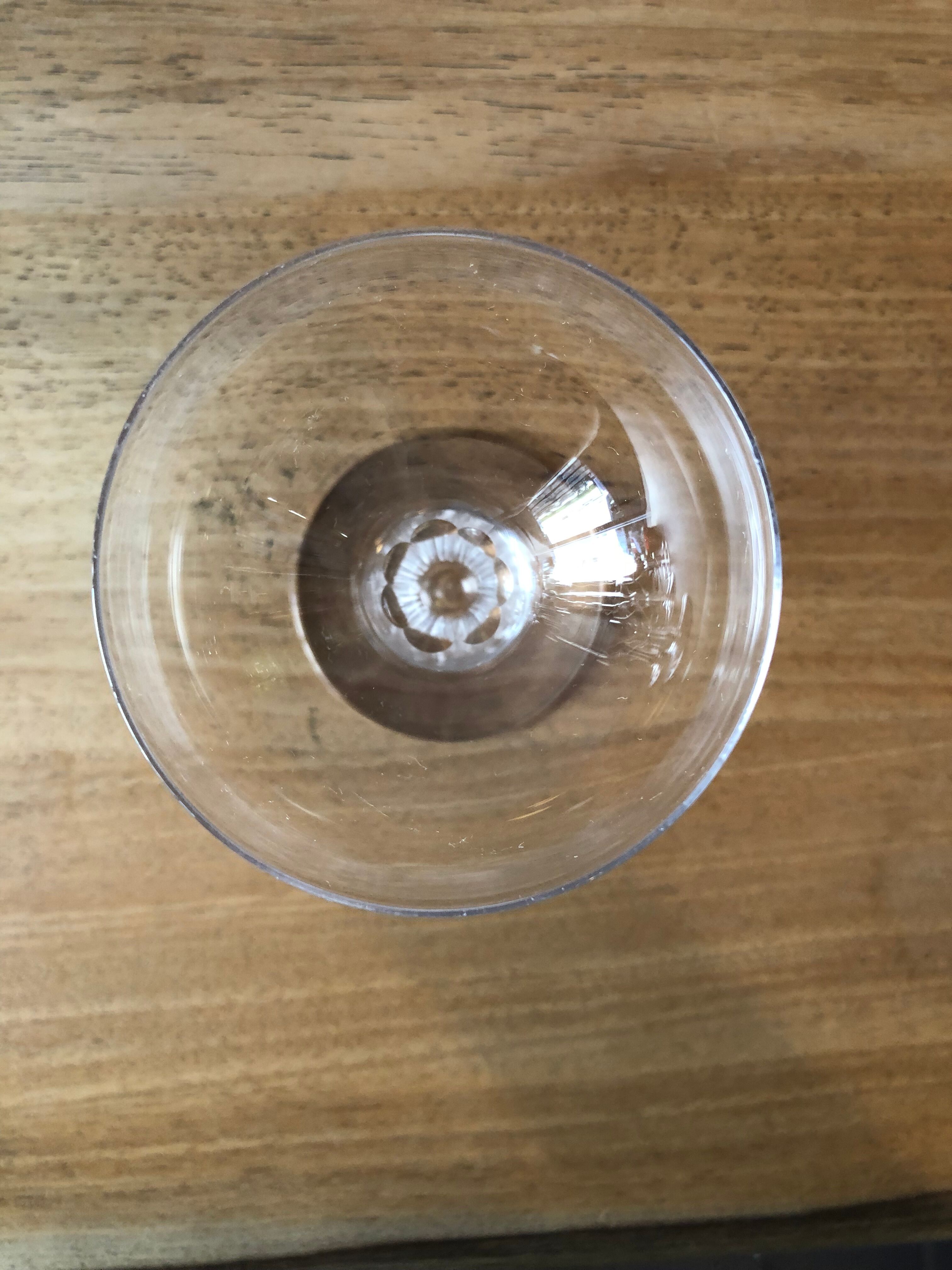 5 champagne flutes in Portieux crystal