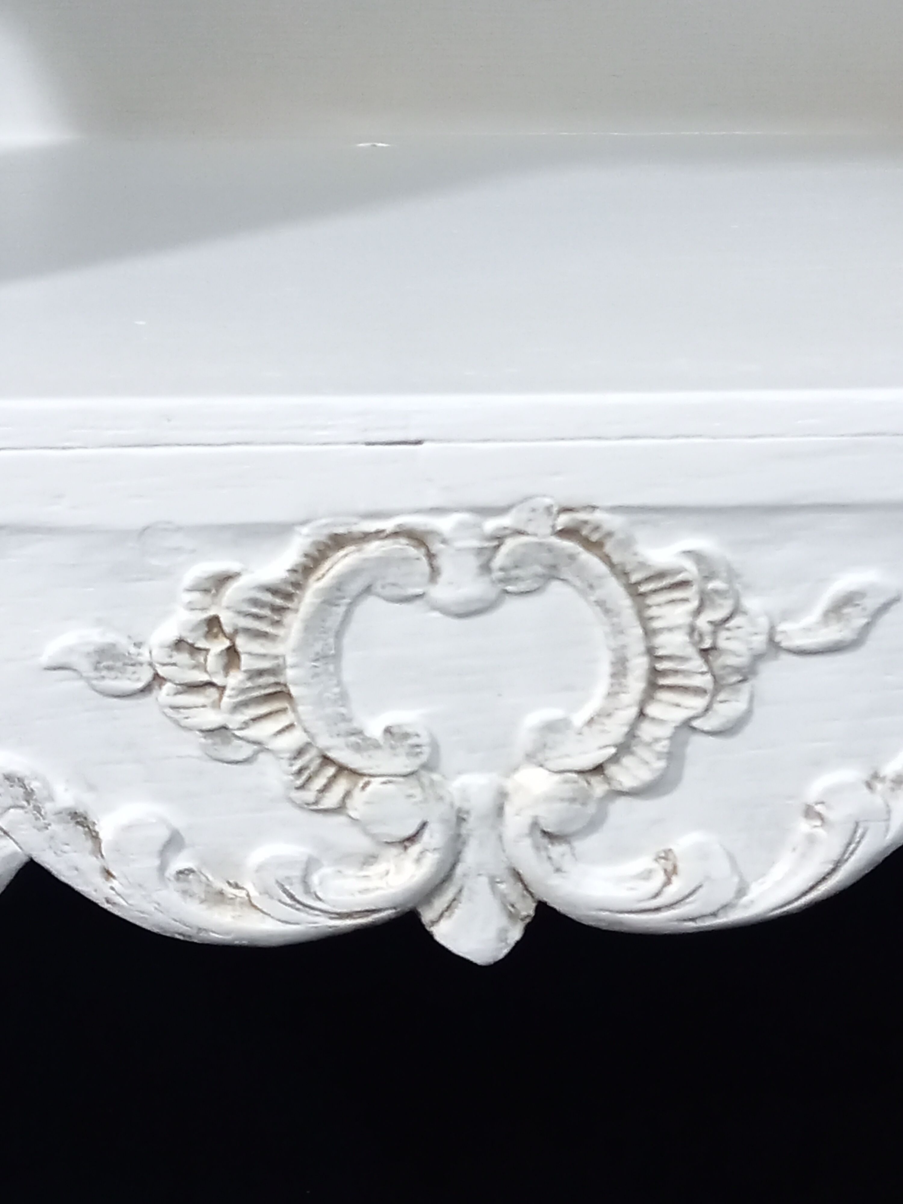 Old Louis XV Style Bedside Table in White and Gold