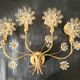 Palwa Hollywood Regency vergoldet Wandlampe Messing Swarovski Kristallen
