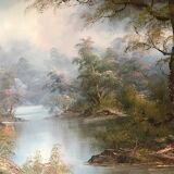 Large format landscape canvas painting