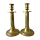 Pair of candlesticks yellow brass fluted barrels