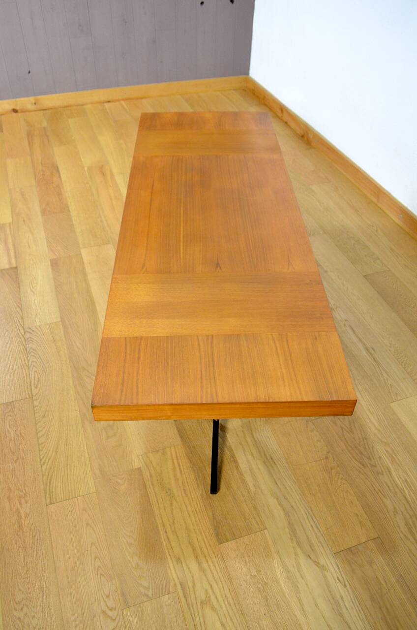 Grande Table Basse Vintage en Bois & Métal 1960