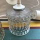 Lot of 3 suspensions ancient reflector glass molded irisé years 70 vintage