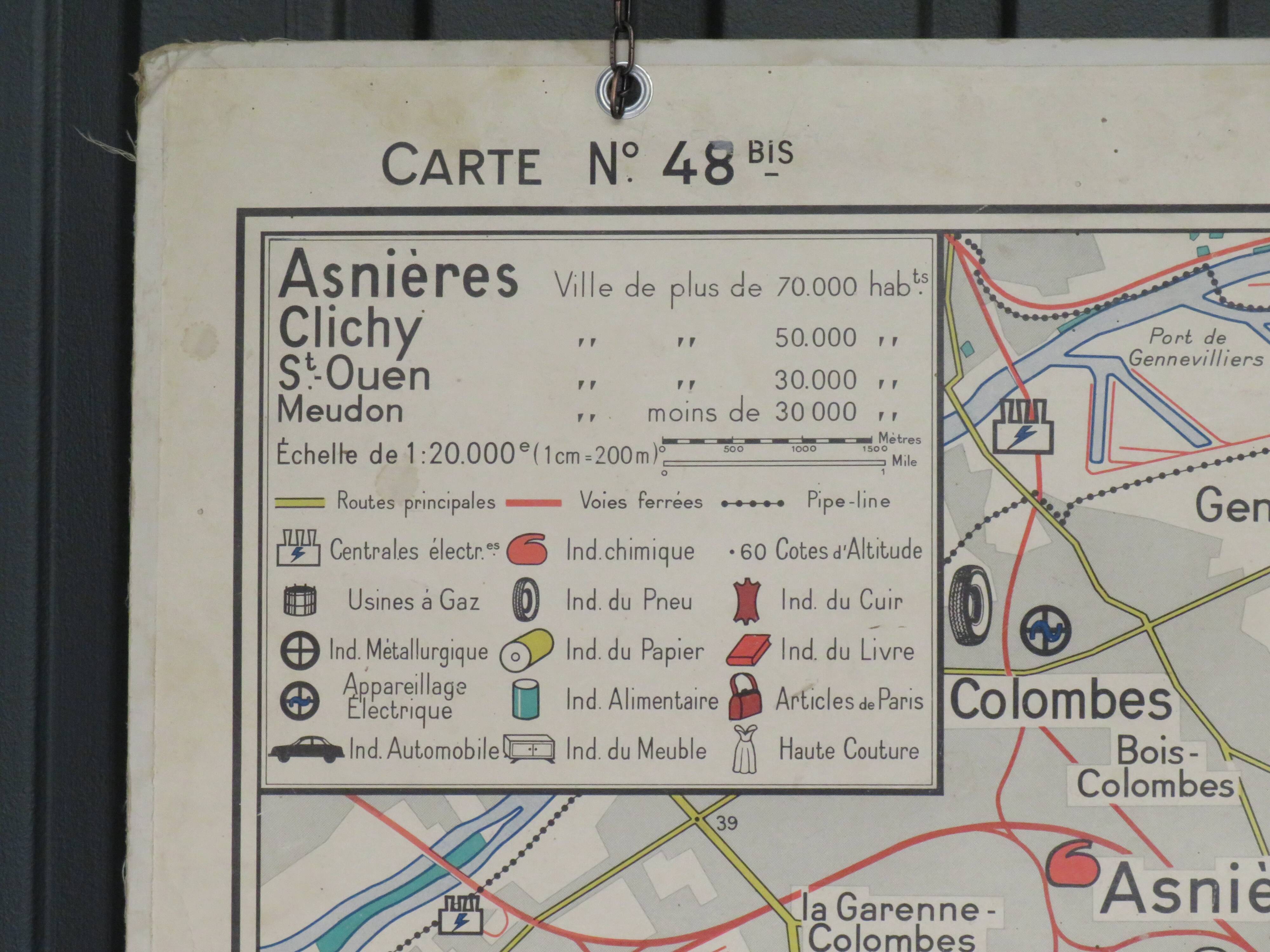 Old school map France/Paris No.48 Hatier edition