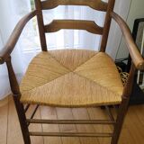 Chaise ancienne en bois paillée