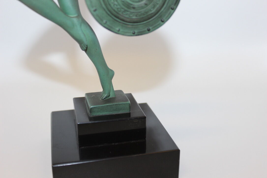 Art Deco Sculpture Trumpet Dancer "Jericho" By Guerbe